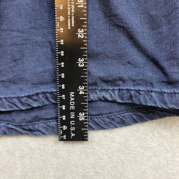 Old Navy Dress Womens Size XL‎ Blue Long Sleeve Smocked Bodice Chambray - Picture 5 of 10